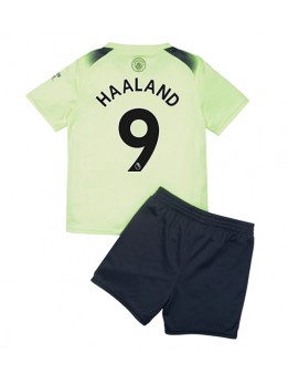 Manchester City Erling Haaland #9 Ausweichtrikot für Kinder 2022-23 Kurzarm (+ Kurze Hosen)